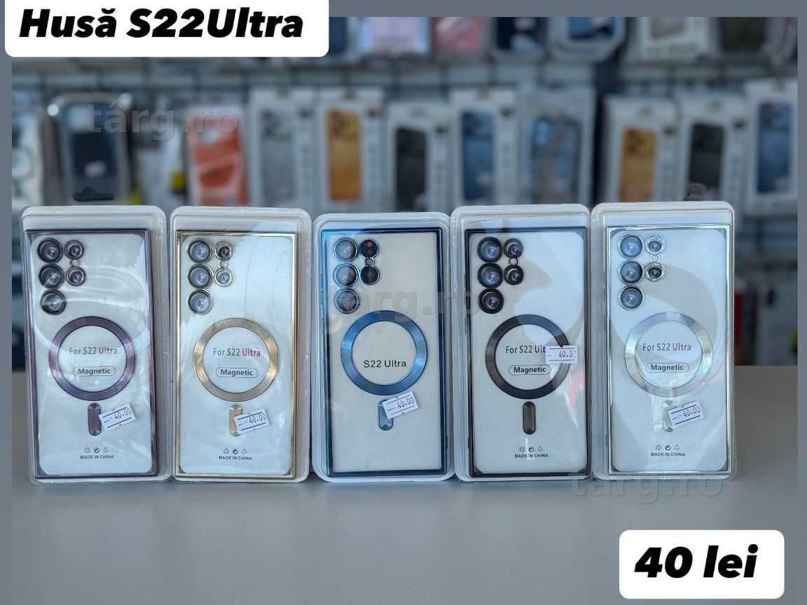 Husa TPU Luxury MagSafe , folie, cablu, incarcator Samsung S 22 Ultra