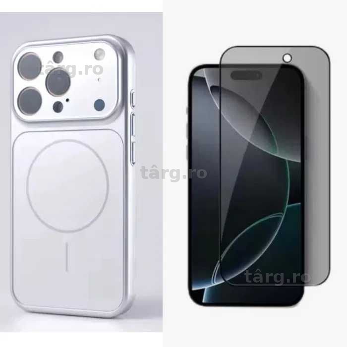 Husa MagLens si Folie Sticla Privacy Iphone 17/17 PRO/17 PRO MAX
