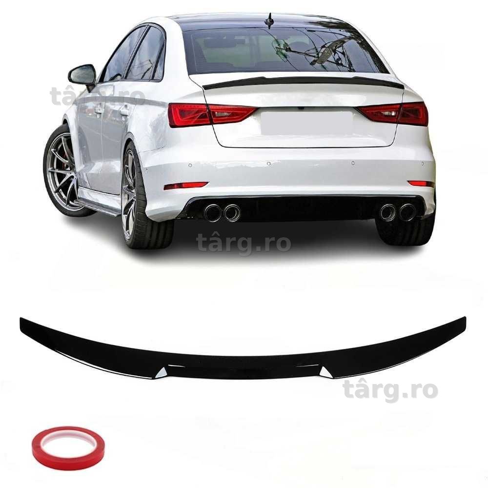 Eleron Portbagaj M4 V-style Lip Codita Audi A3 S3 8V SEDAN RS3, Negru Lucios