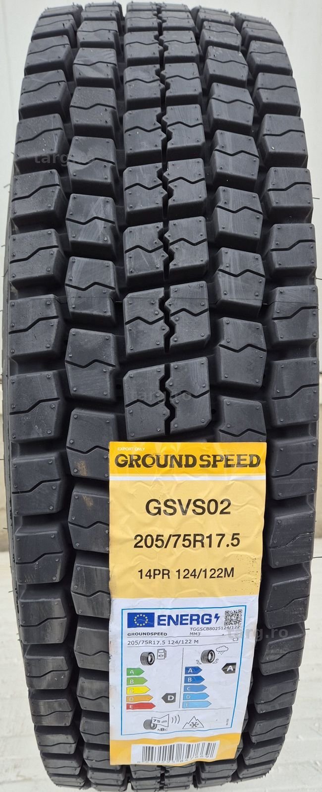 205/75 R17.5, 124M, GROUNDSPEED 14 P.R., Anvelope tractiune M+S 3