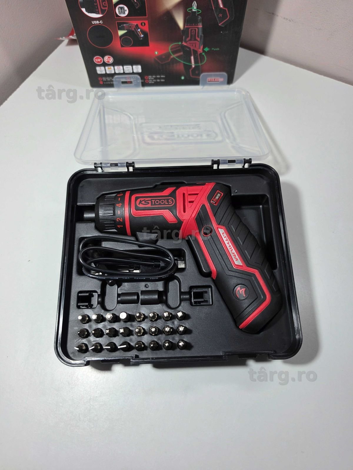 Ks Tools MONSTER Surubelnita cu acumulator + trusa de biti
