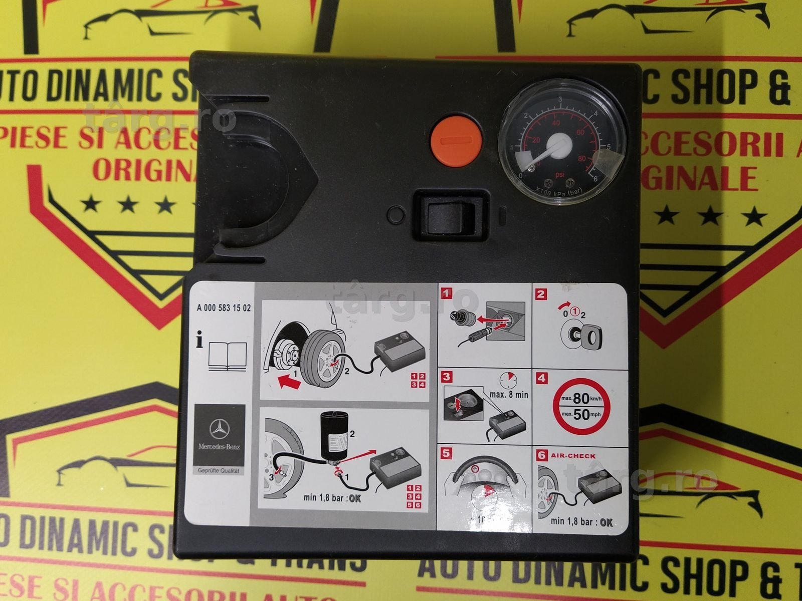 Compresor auto umflat roti 12 v original Mercedes 180w