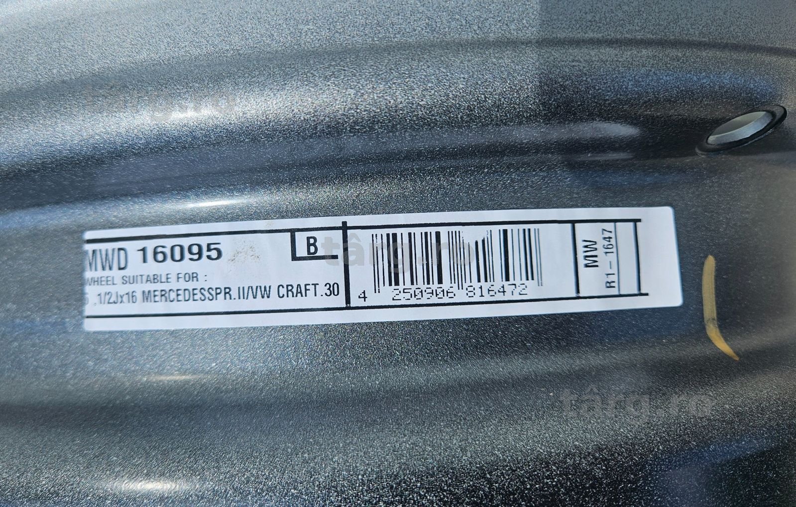 Jante 6.5Jx16 MERCEDES Sprinter, VW Crafter 6/130 ET62 CH84,1 5