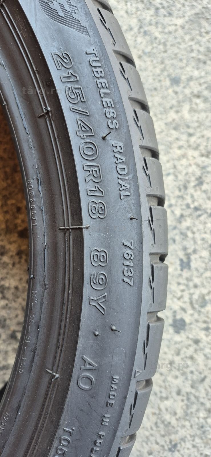 4 anvelope vara Bridgestone 215/40/18.Pretul este pe bucata. 6