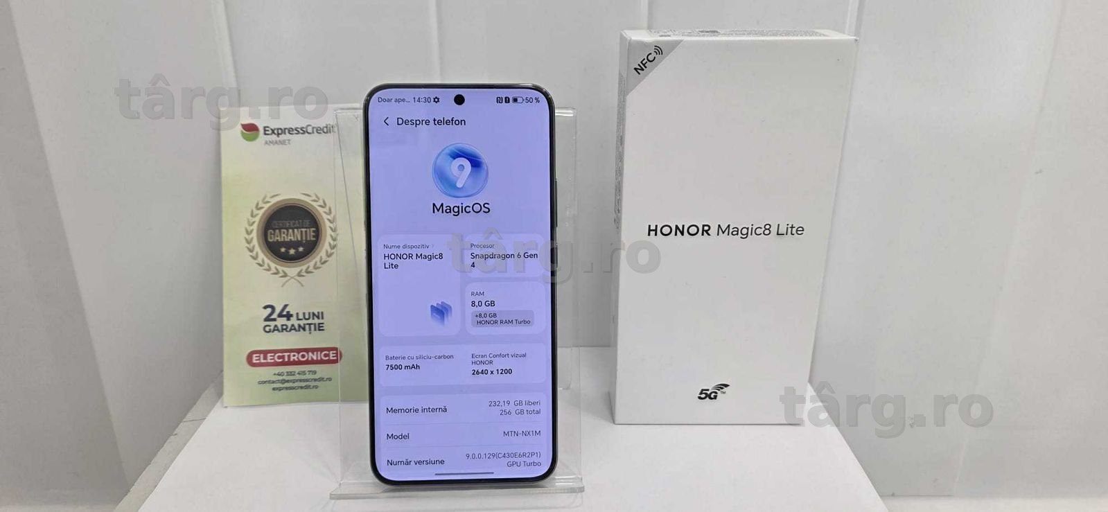 Honor Magic 8 lite 8/256 GB NOU (Ag1 Alexandru b54906 )*Garantie 2 ani