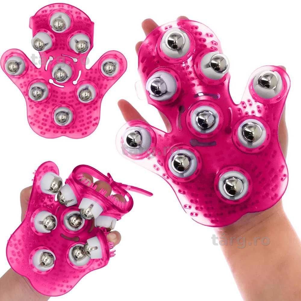 Manusa masaj 9 bile metalice rotative pentru relaxare stimulare drenaj