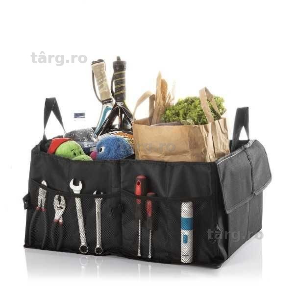 Organizator portbagaj pliabil cu 3 compartimente capacitate 55 L