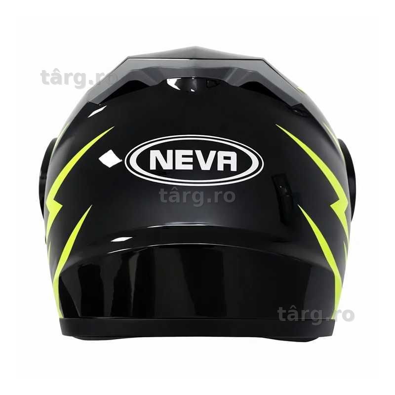 Casca Moto/Scuter/ATV Flip-Up,viziera dubla, Negru cu Verde, L 59-60cm 6