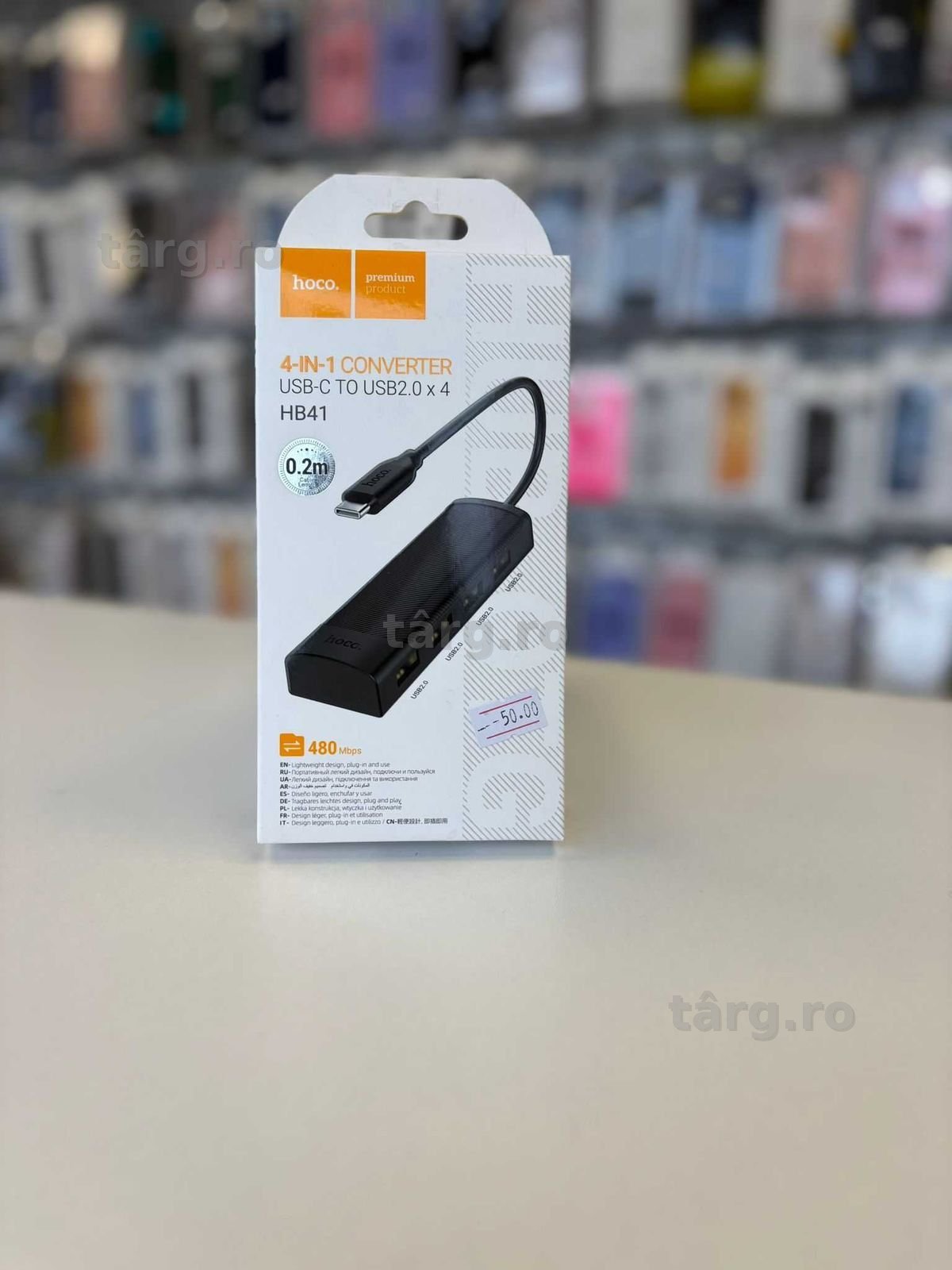 Adaptor Hub cu 4 Porturi USB - Conector Type C
