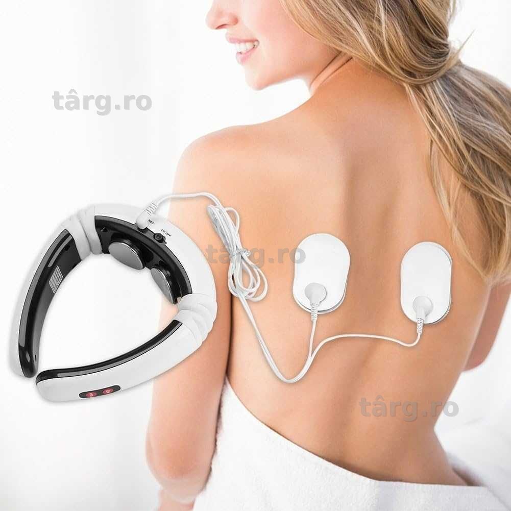 Aparat de masaj cervical impulsuri electromagnetice 2 electrozi spate