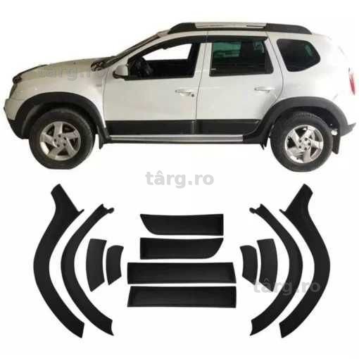 Set 12 Bandouri Laterale Protectii Bara Aripa USI Overfendere DACIA DUSTER I 2010-2017