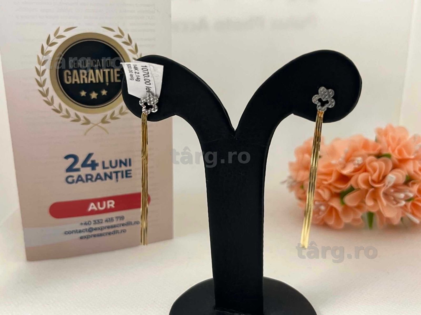 Cercei Aur 14k 2.14g (AG16 Moldova b32859.3)-Garantie 2 ani! 3