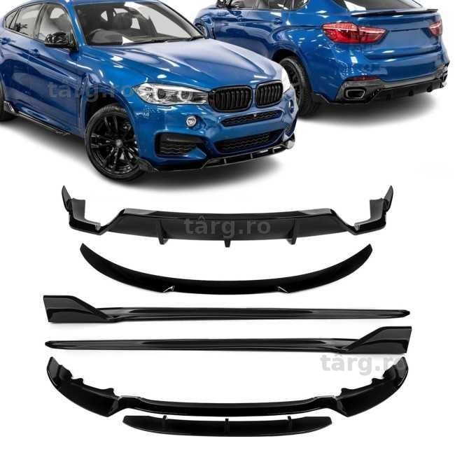 Pachet complet AERO Tuning BMW X6 F16 Difuzor, Lip, Eleron, Praguri, Extensie Prelungire Bara Fata Spate M
