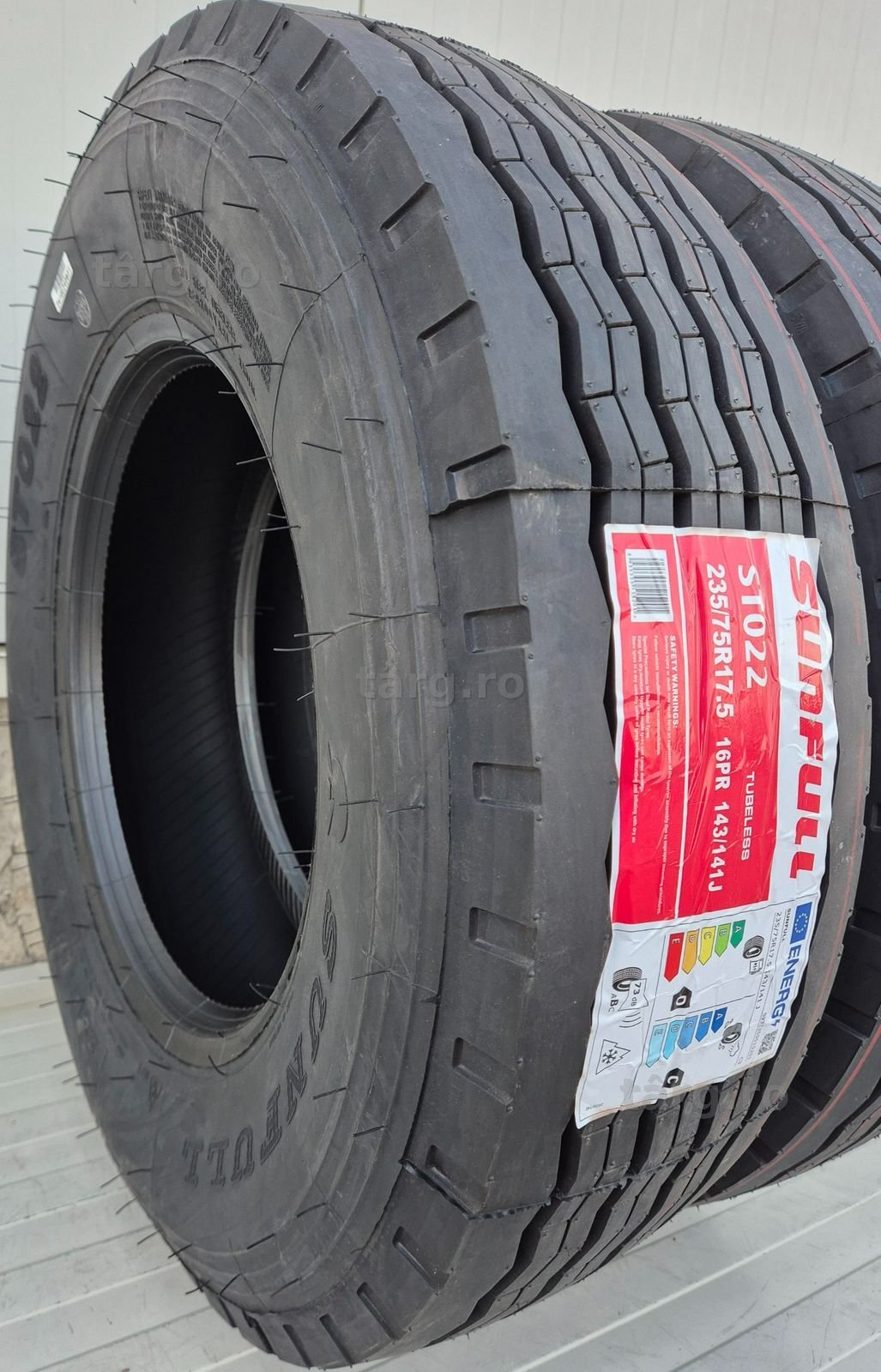 235/75 R17.5, 143J, SUNFULL ST022 16PR, Anvelope remorca M+S 3