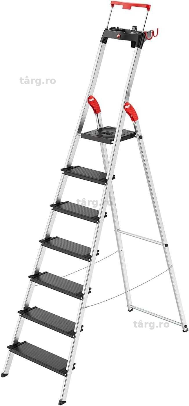 Scara Hailo Aluminiu L100 TOPLINE cu suport pentru scule,