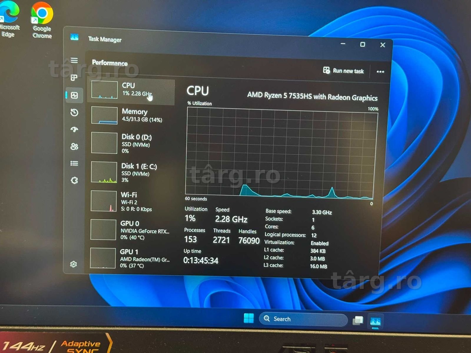 Hope Aamanet P2 - ASUS TUF A15 AMD RYZEN 5 7535HS /  32GB RAM / GEFORCE RTX 3050 3