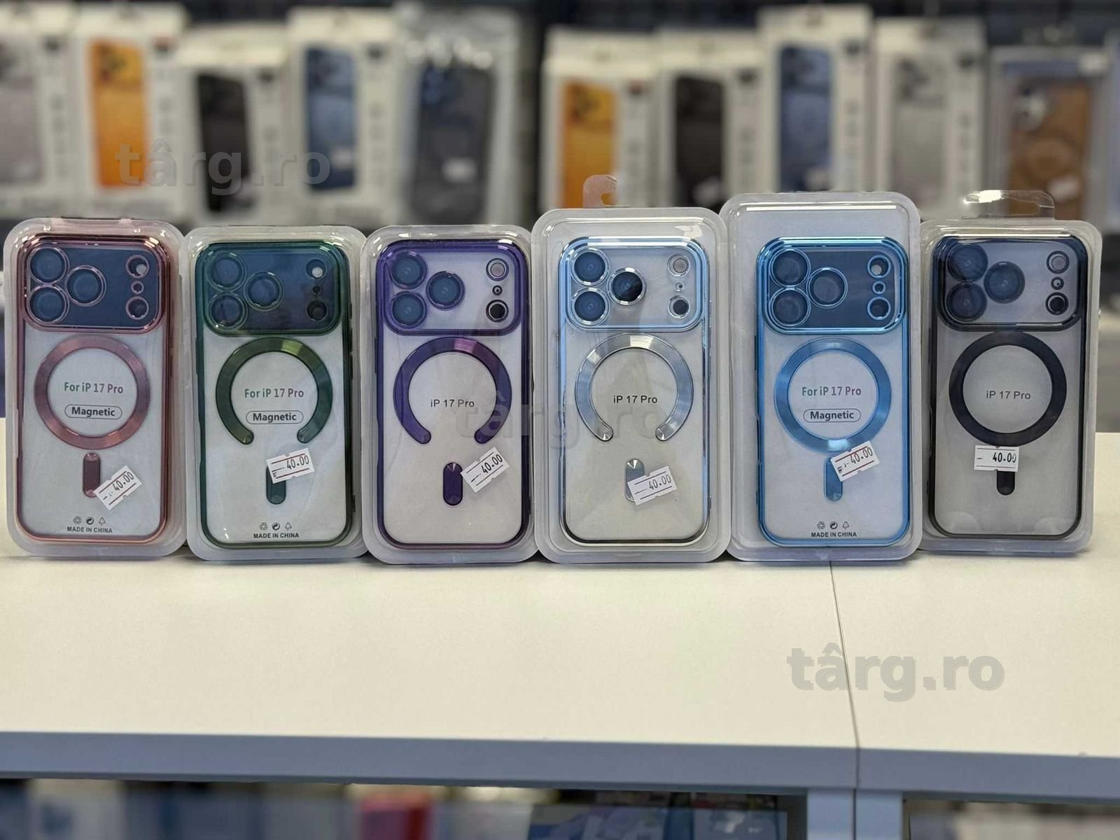 Husa TPU Luxury MagSafe , folie, cablu, incarcator iPhone 17 Pro