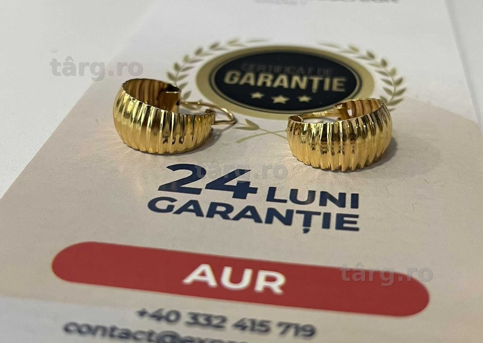 Cercei aur 18k 3.31g (AG32 Vaslui1 27842.1) 2 ANI GARANTIE!