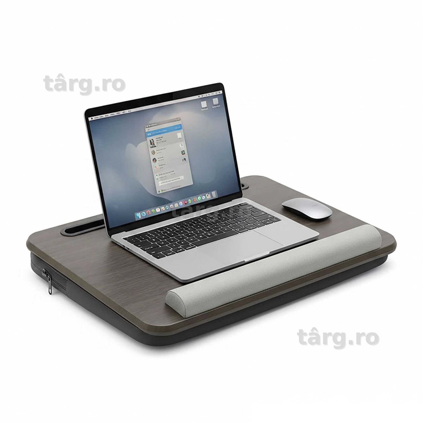 Suport laptop cu perna si buzunar integrat pentru documente suport tel