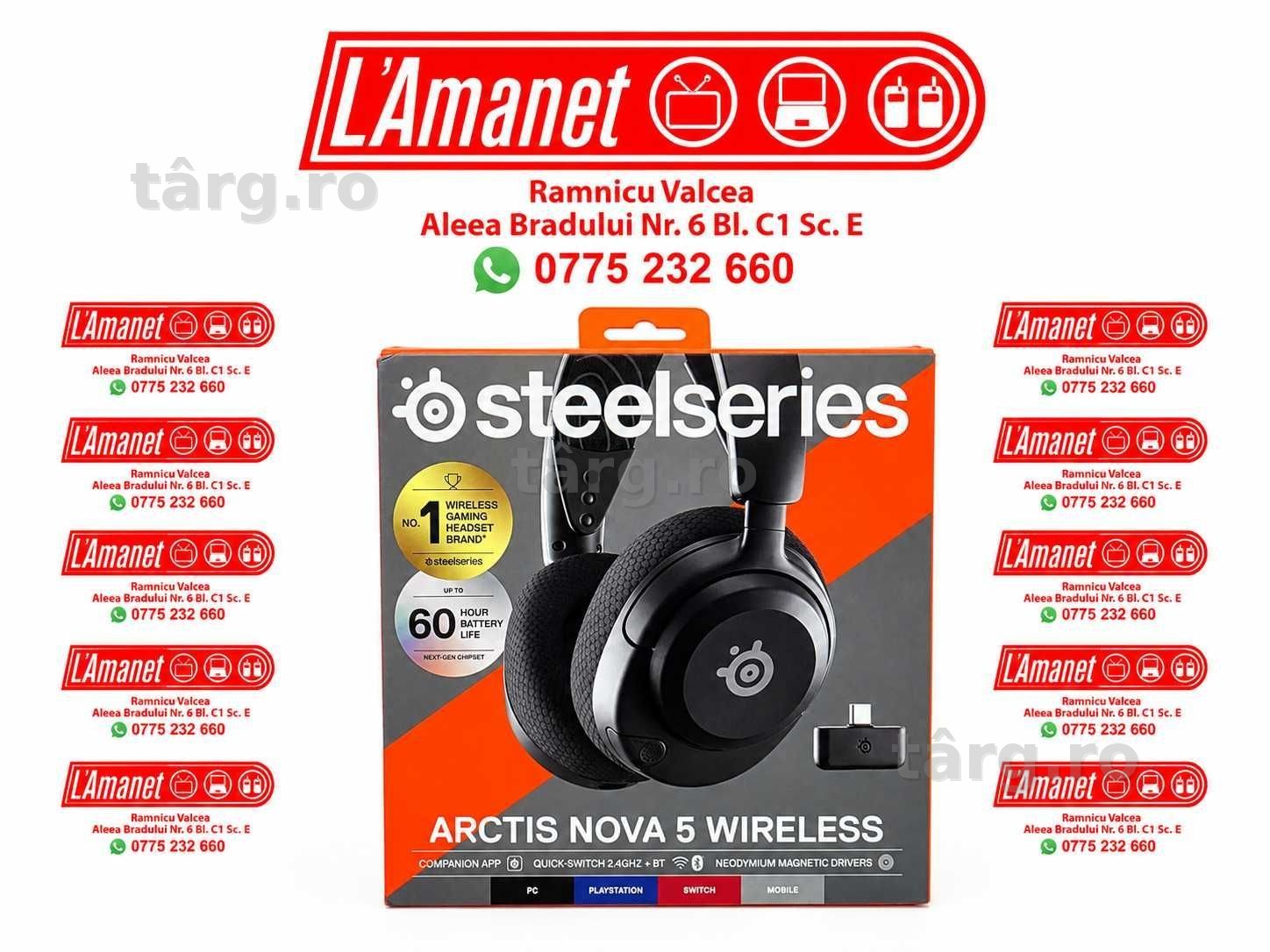 Casti Gaming Wireless STEELSERIES Arctis Nova 5 Wireless Spatial Audio multiplatforma Sigilate