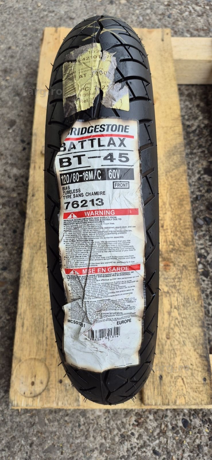 O anvelopa moto fata noua Bridgestone 120/80-16M/C.