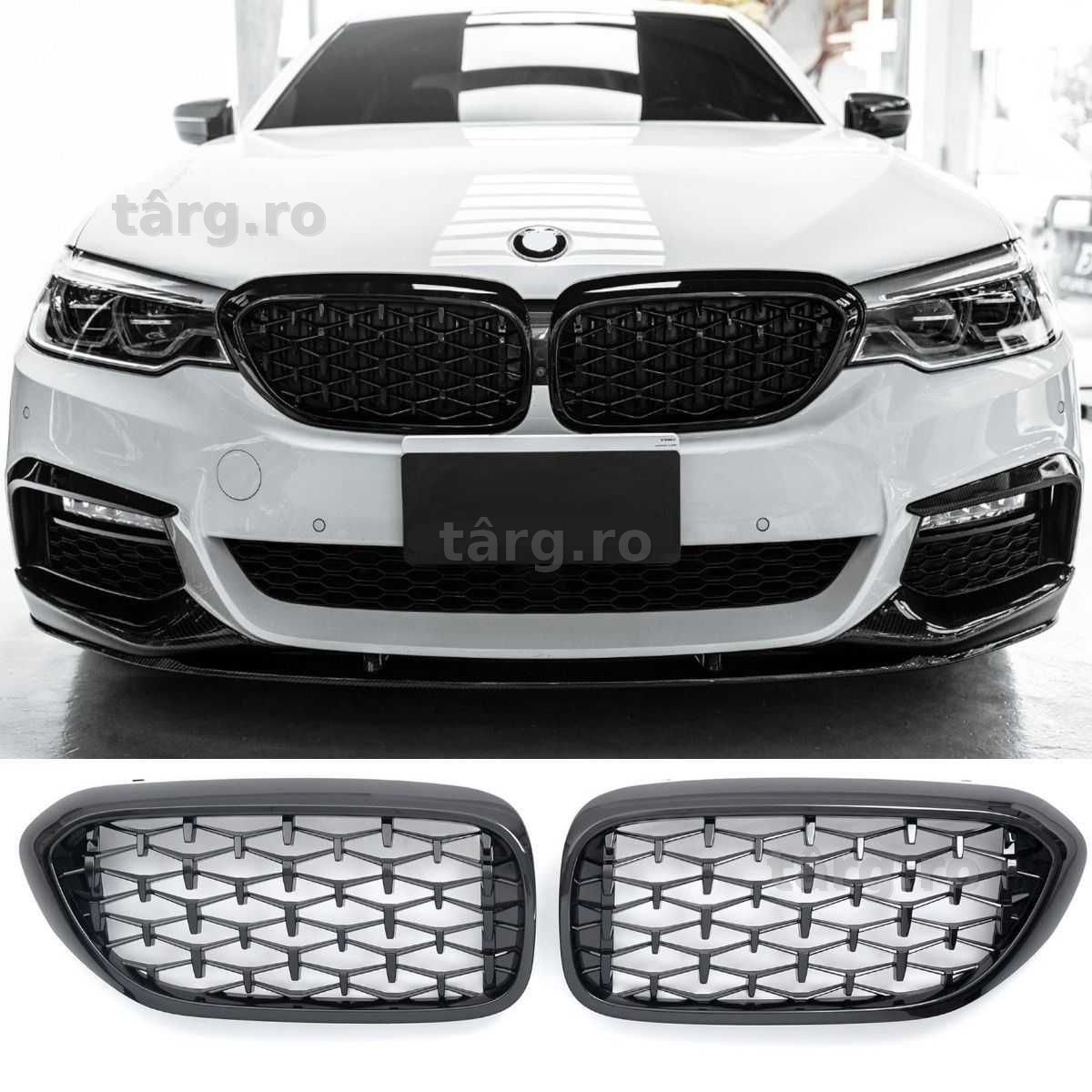 Grile Grila Diamond Nari M Duble BMW G30 G31 2017-2020, Negru Lucios