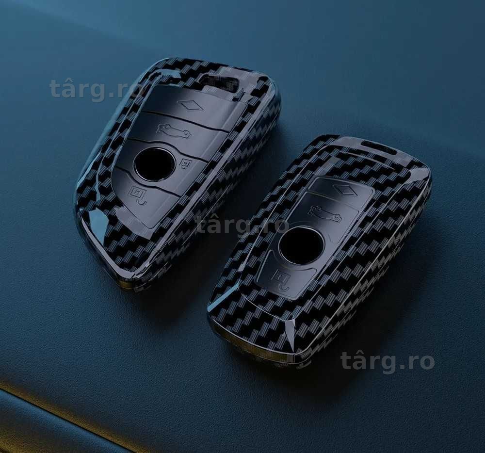 Husa Carcasa Cheie Carbon Compatibila BMW Seriile F si G