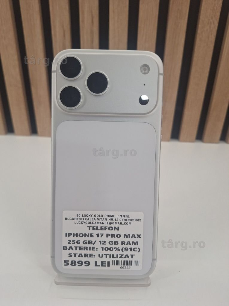 IPhone 17 Pro Max 256Gb 100% Baterie 91C Garantie/Factura #60382