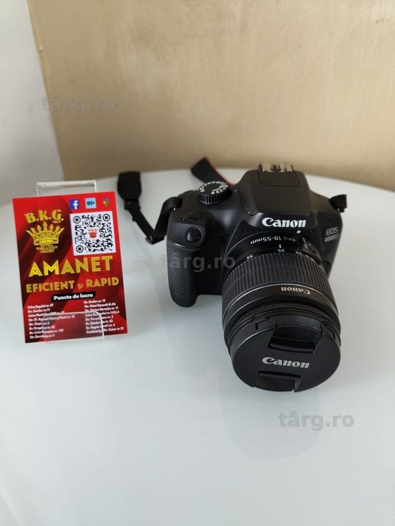 Canon Eos 4000D + obiectiv 18-55mm Amanet BKG