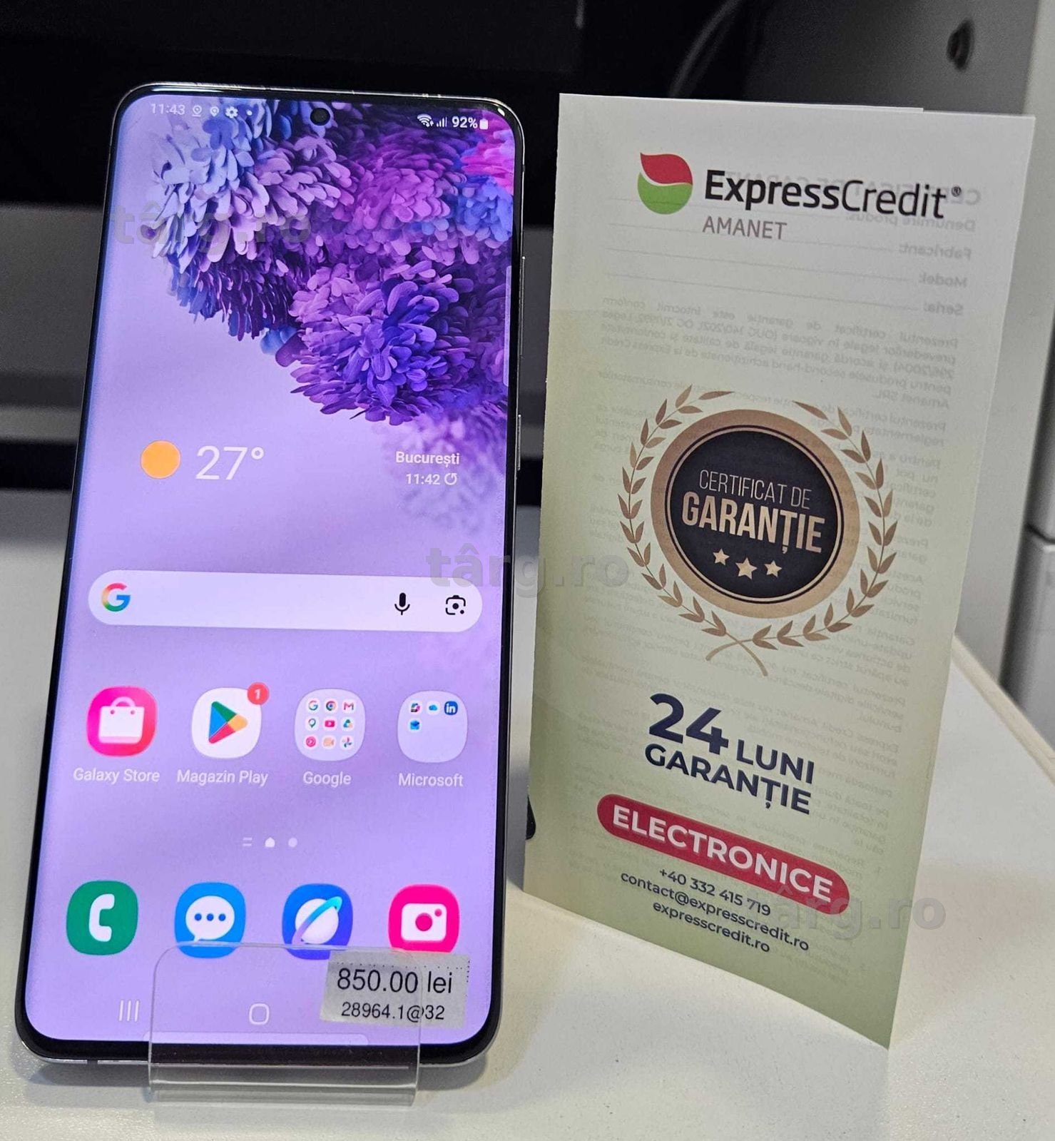 Telefon Samsung S20+ 5G (AG32 B28964.1) 2 ANI GARANTIE!