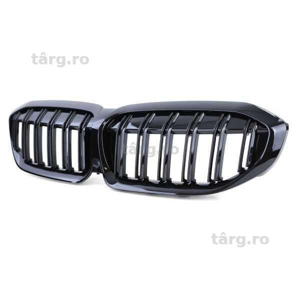 Grile Nari Duble M Style M3 BMW G20 G21, Negru Lucios, Grila Dubla