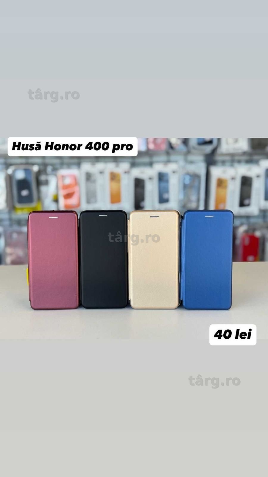 Husa tip carte , folie, cablu, incarcator Honor 400 Pro