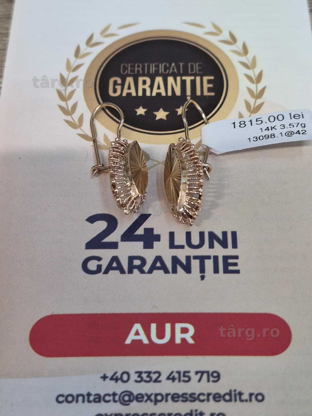 (AG42) Cercei aur 14K 3.57g b13098 - Garantie 2 ani!