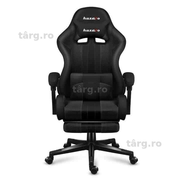 Scaun de gaming, HUZARO Force 4.7, Carbon Mesh, Suport Picioare, Functia Seat Rest, Negru