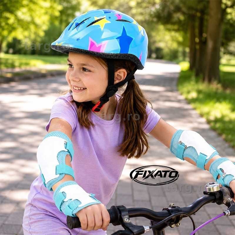 Set Protectie Pentru Copii 7 in 1, Casca cu Marime Reglabila, Genunchiere, Cotiere si Aparatori Incheieturi pentru Bicicleta, Trotineta, Role 3