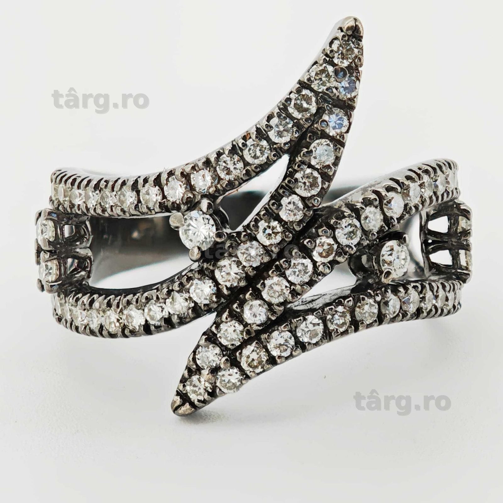 Inel 14k "black gold" diamante naturale 1.20ct