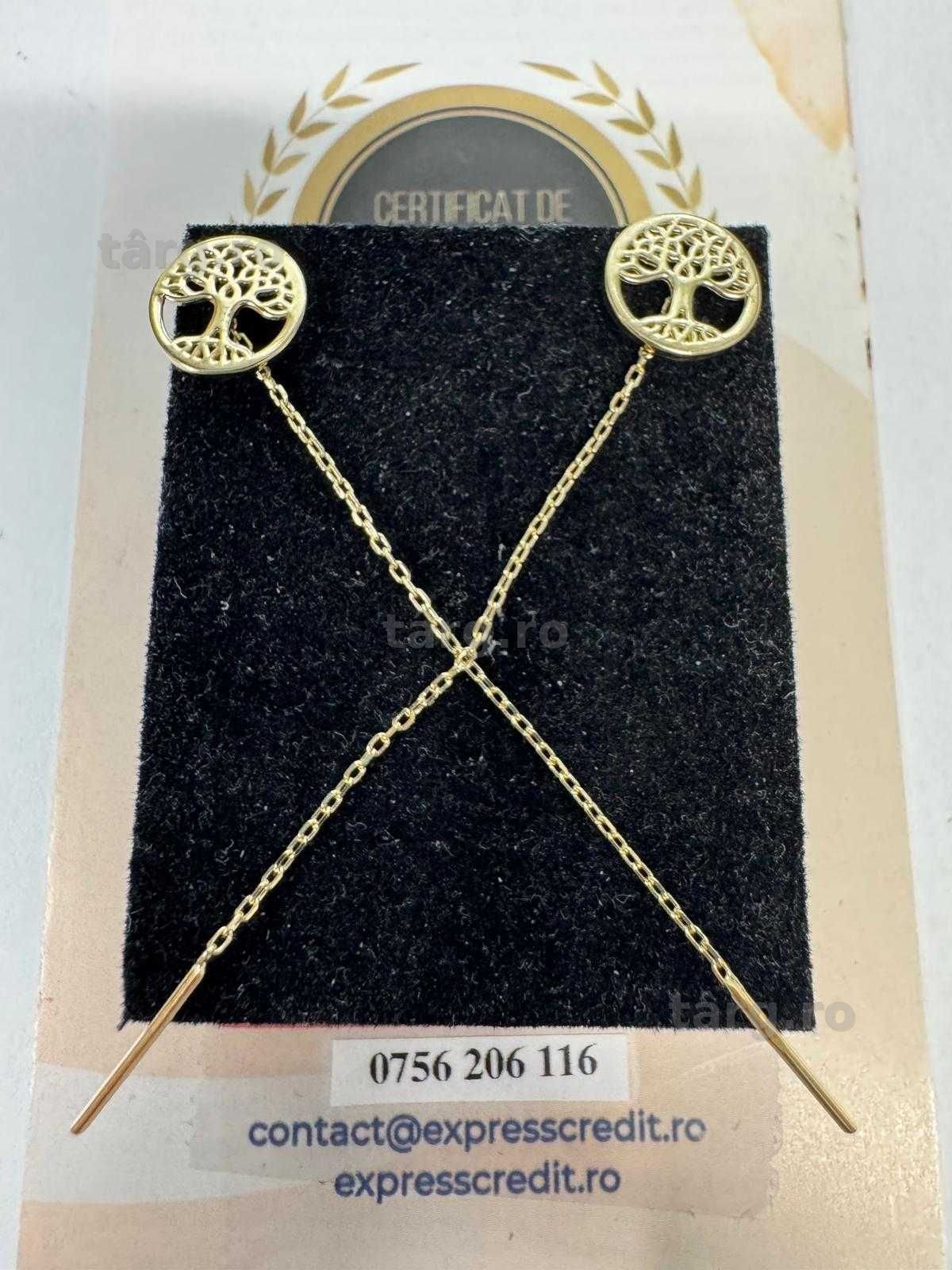 Cercei din aur 14k (70175.1/ 10 Pacurari 1) garantie 2 ani! 3