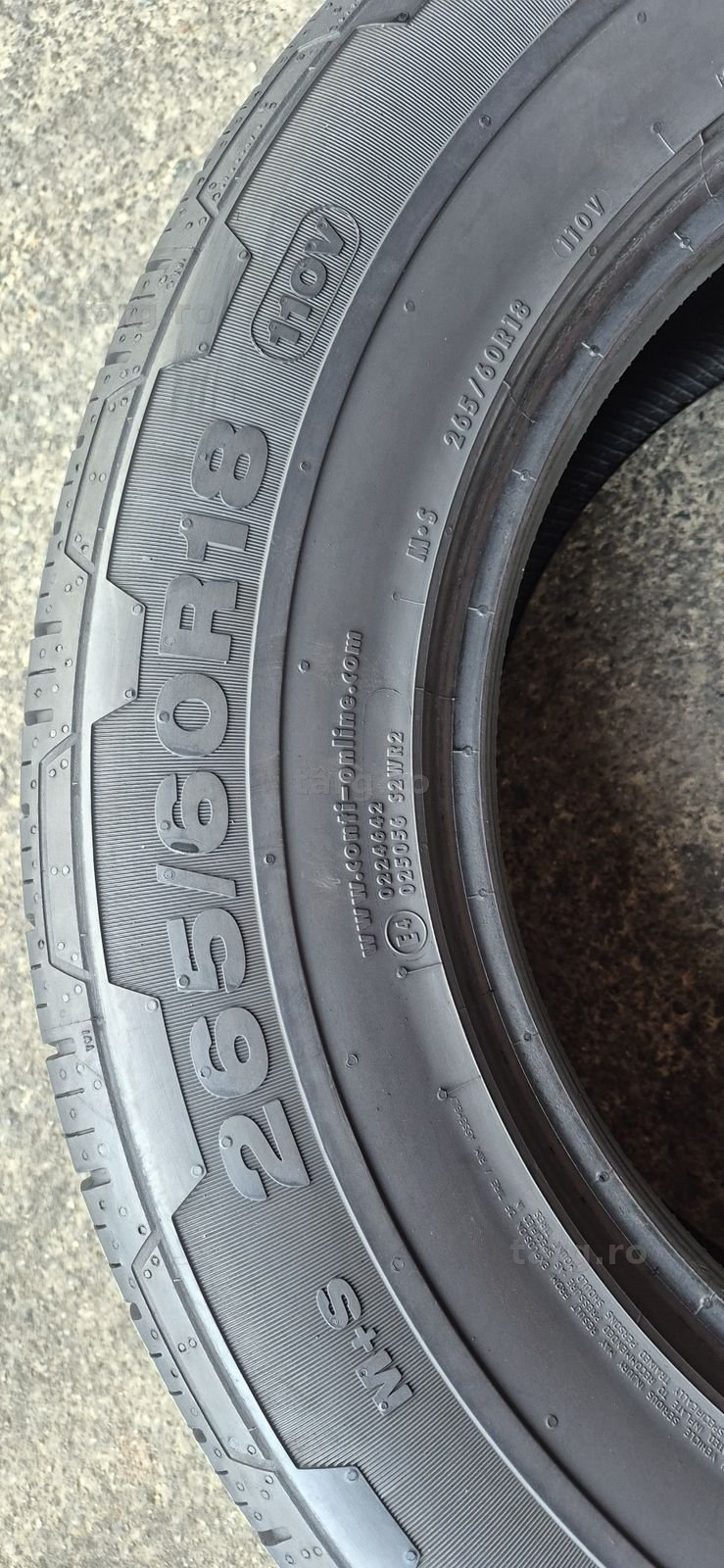 4 anvelope M+S Continental 265/60/18.Pretul este pe bucata. 6