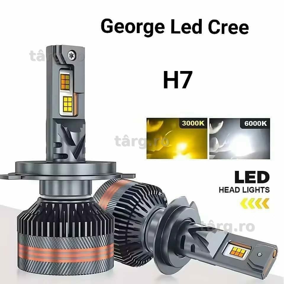 Leduri H1,H4,H7,H8,H9,H11 Telecomanda Si Stroboscop/3 Nuante De Culori