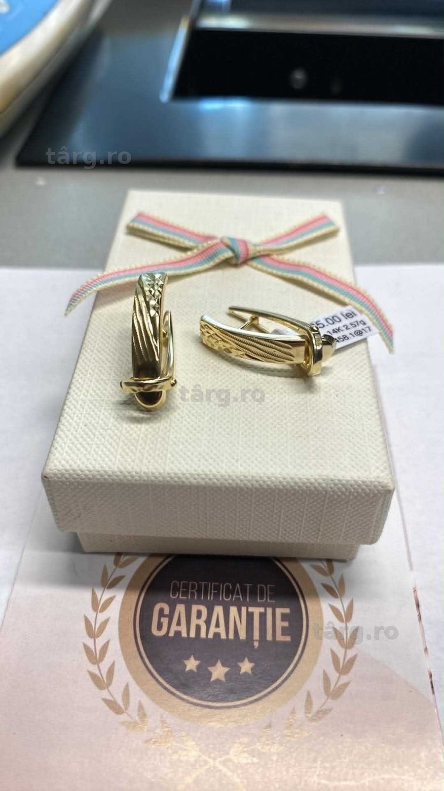 Cercei aur 14k ( Tomesti b 33458) Garantie 2 ani !