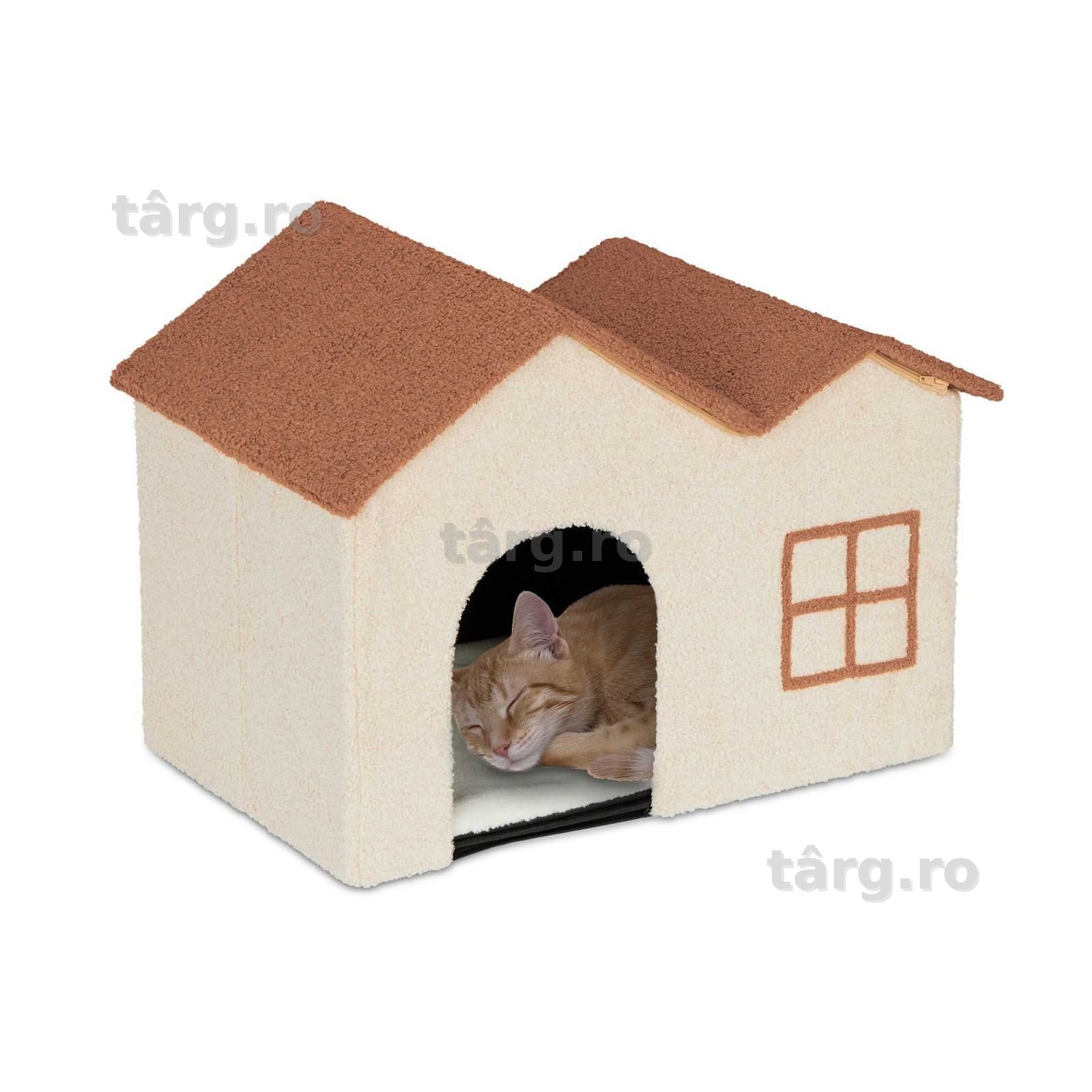 Casuta pliabila din plus pentru pisici sau caini mici cu pernuta 44x62