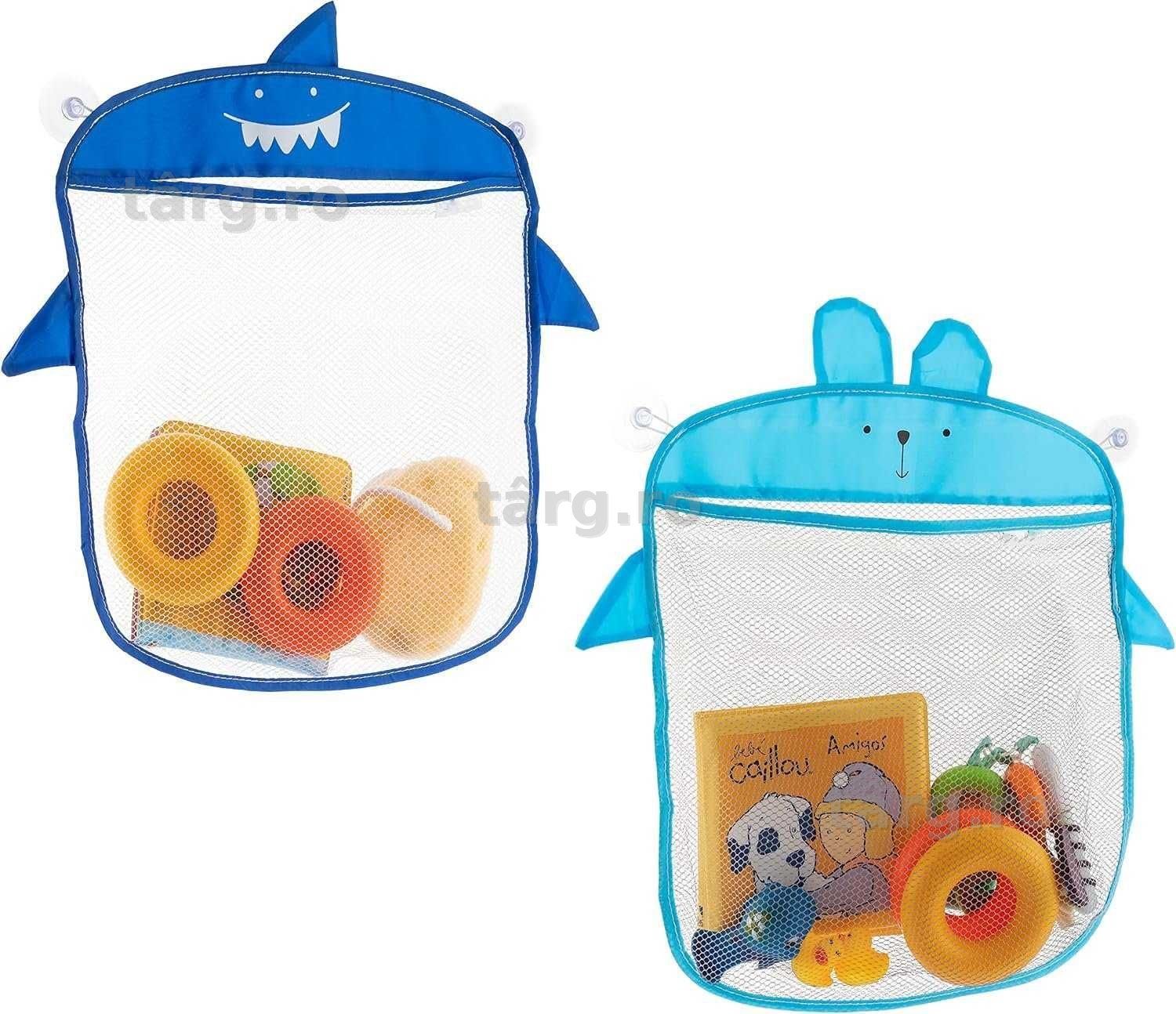 Organizator jucarii de baie copii set 2 bucati cu ventuze impermeabil