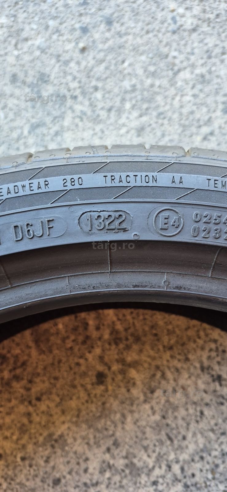 4 anvelope vara Continental,fata ca noi 225/40/18,spate 15% uzura 255/35/18.Pretul este pe bucata. 8