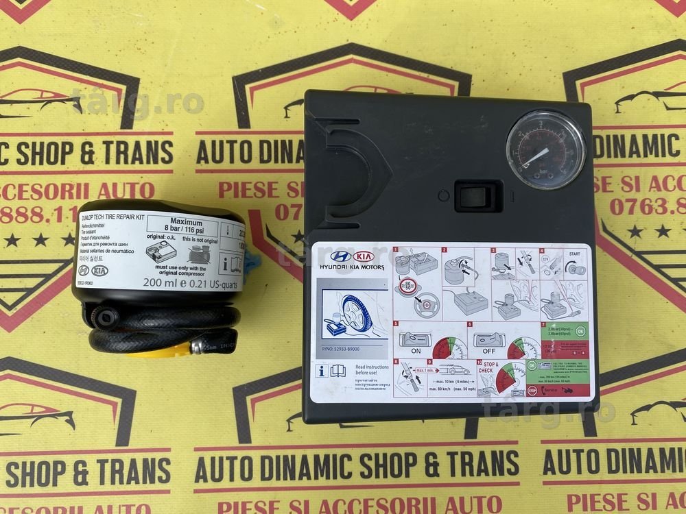Kit compresor auto cu soluție pana umflat roti original Hyundai Kia
