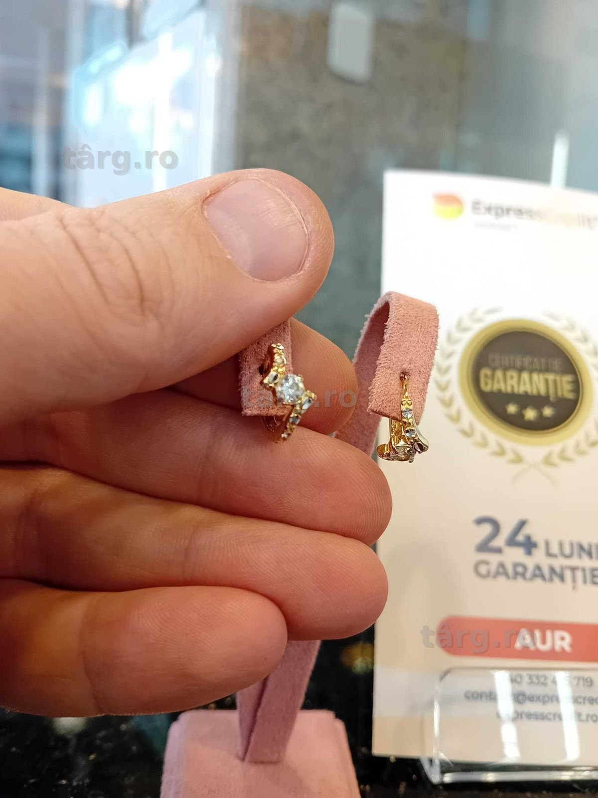 Cercei aur 14k 2.28g (Iulius Mall)(B-279) Garantie 2 ani! 3