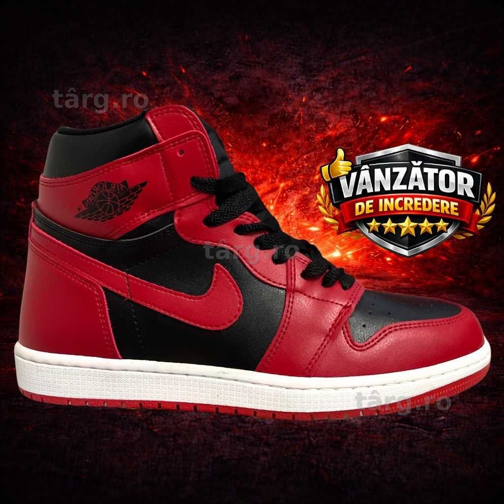 Adidasi Nike Air Jordan 1 HIGH Black/Red- Varsity Red
