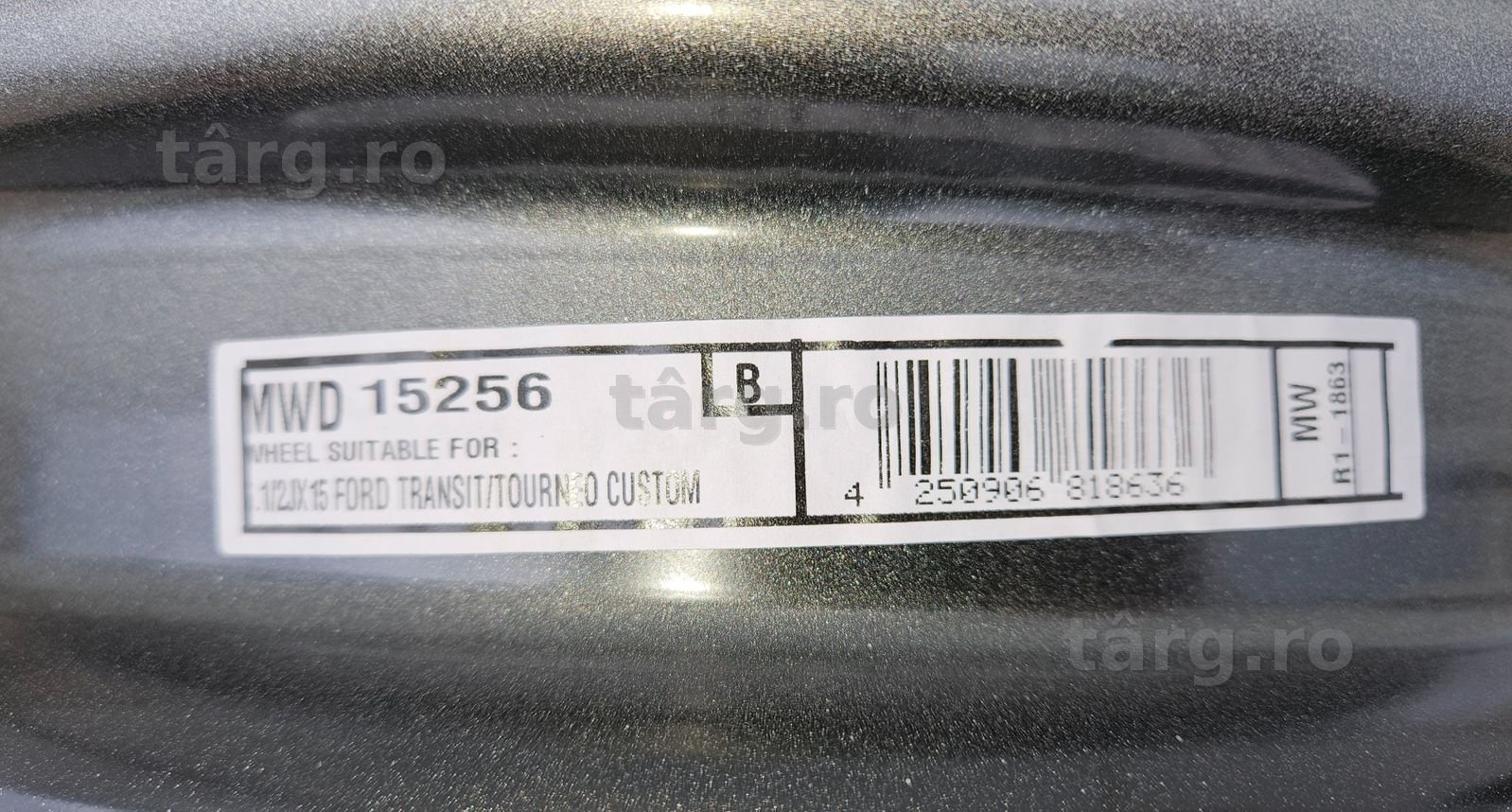 Jante 6.5Jx15 FORD TRANSIT (dupa 2014 215/65R15C)  5/160 ET60 CH65,1 5