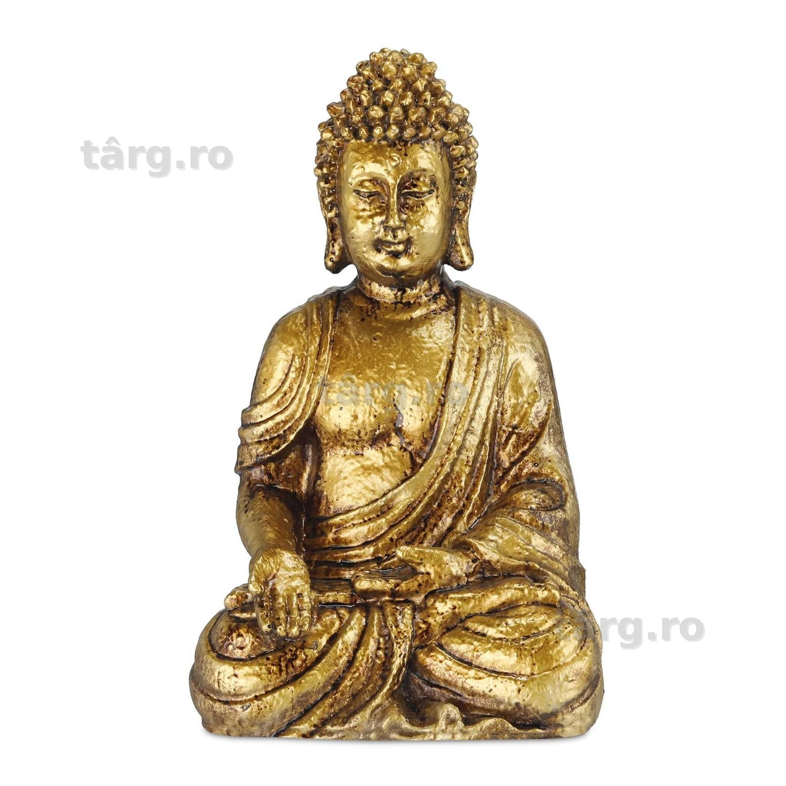 Statueta Budha Figurina Decorativa Spirituala Polirasina Auriu 30x18cm