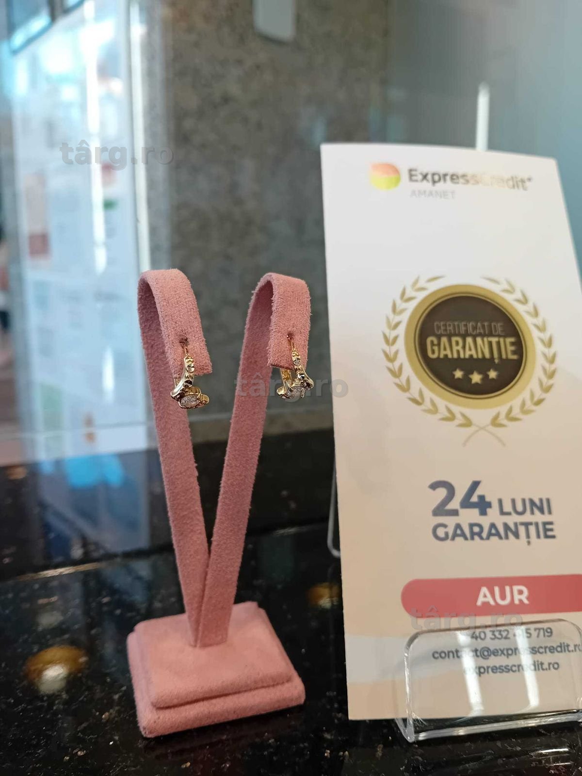 Cercei aur 14k 2.28g (Iulius Mall)(B-279) Garantie 2 ani!