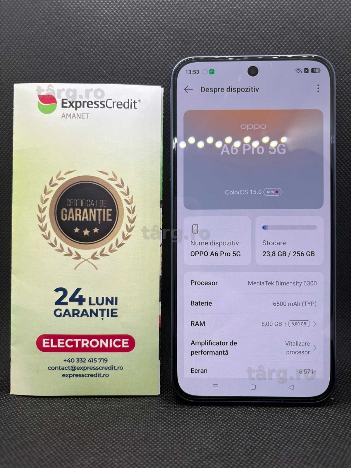 Oppo A6 Pro 5G 8GB/256GB (B.26031 AG31 Barboi) Garantie 2 ani!